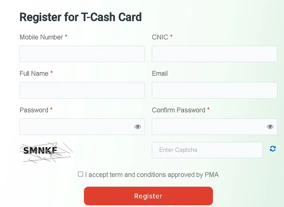 Punjab Student T-Cash Card Registration 2025 1 Register for T-Cash Card