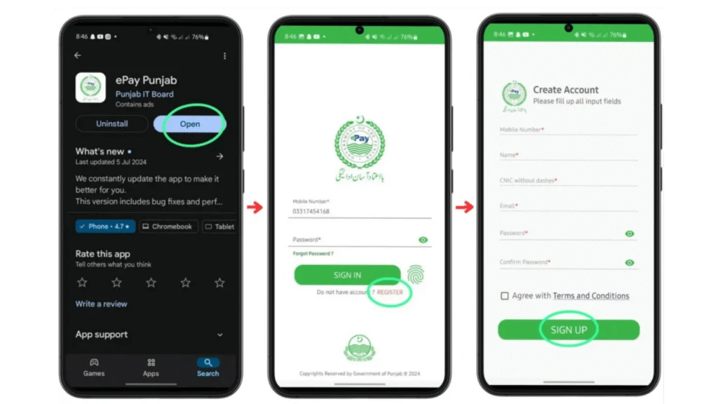 What is e-punjab and how it works 1 Step-by-step ePay Punjab online tax and challan payment screens