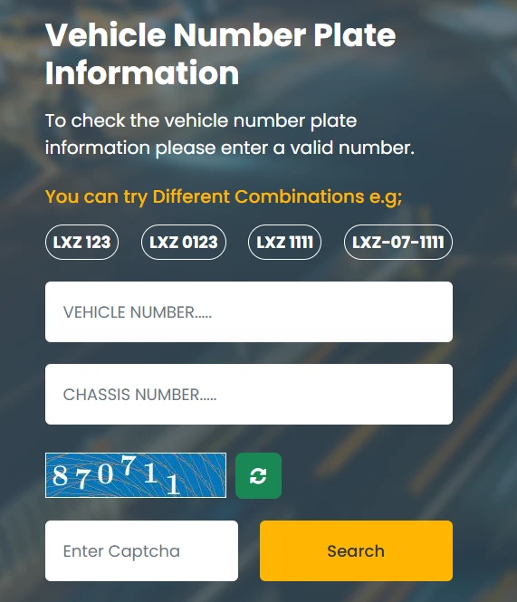 plate number