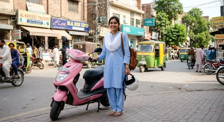 CM Punjab Scooty Scheme 2026 — female student with pink electric scooty in Punjab